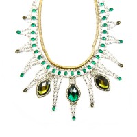 Absinthe Emerald Crystal Stone Statement Bib Necklace